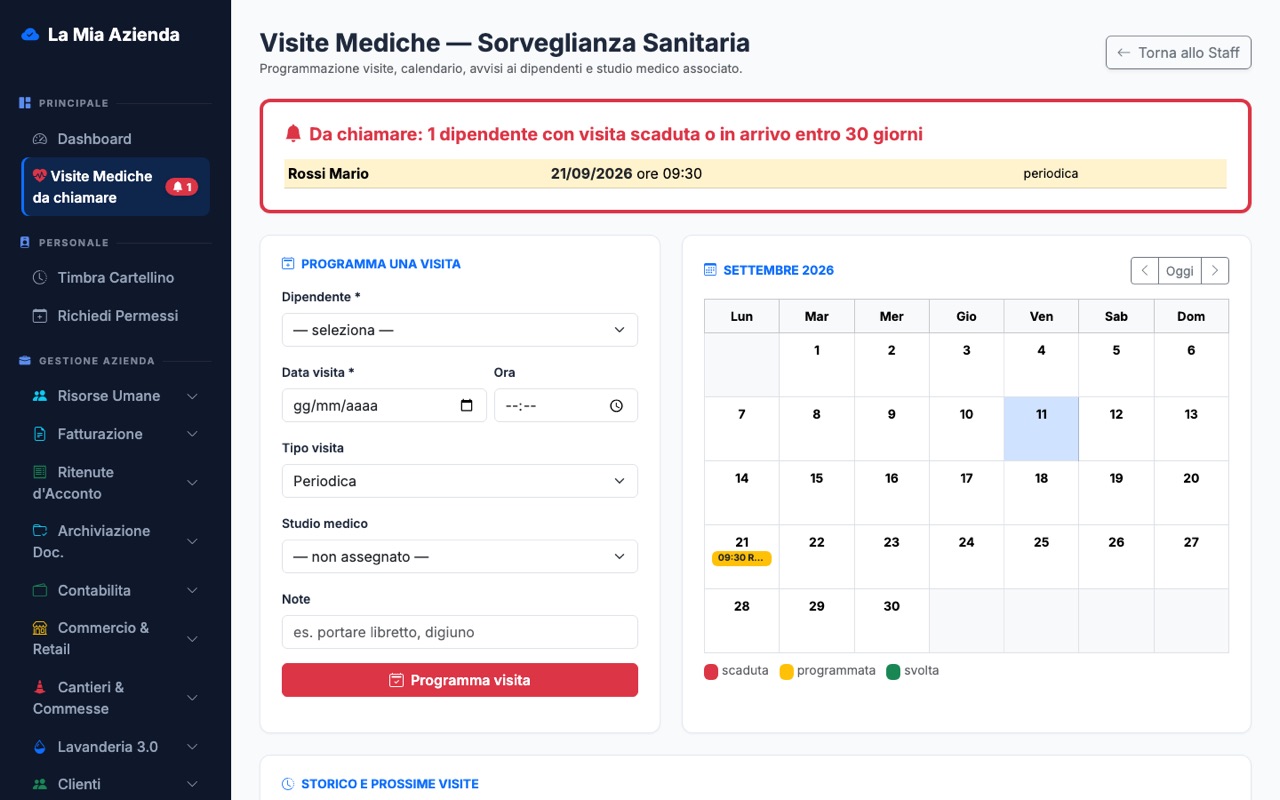 Visite mediche con calendario e avvisi
